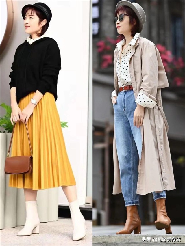 中年女人穿什么靴子,中年妇女穿长靴子的搭配