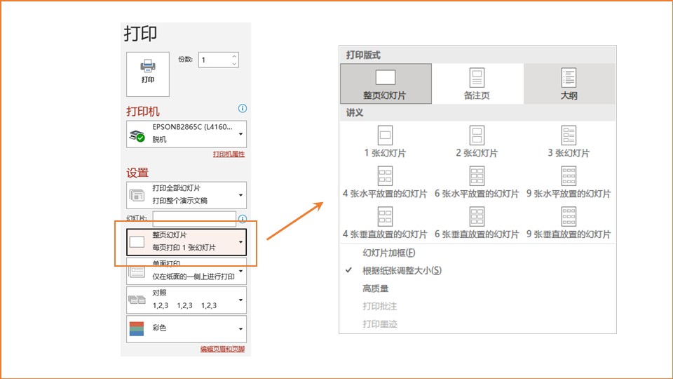 powerpoint打印选项在哪儿,powerpoint打印寸照