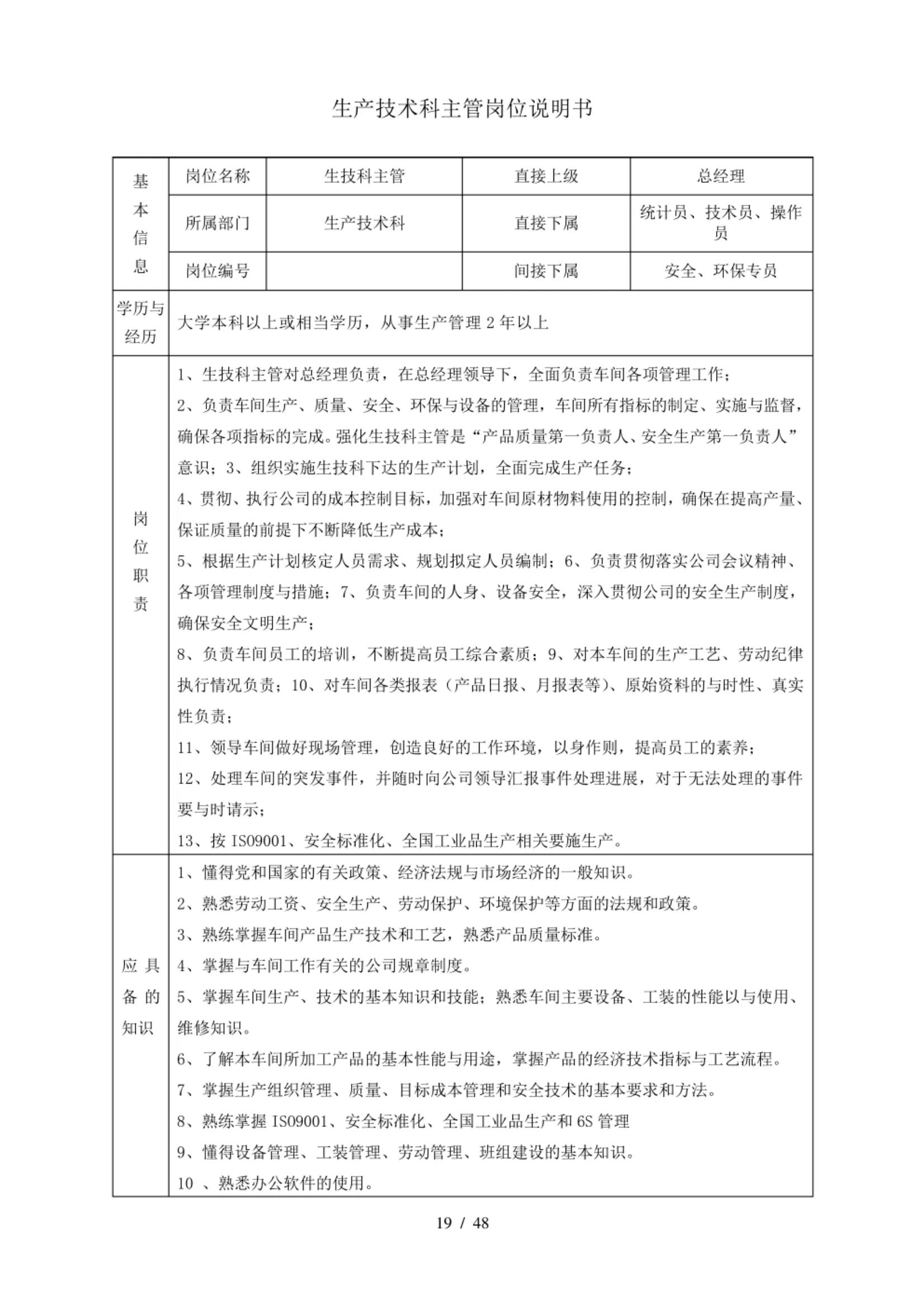 岗位分析与岗位说明书,超详细的岗位职责说明书范本