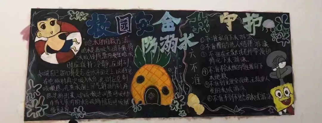 防溺水主题黑板报高中,防溺水的黑板报色彩明亮