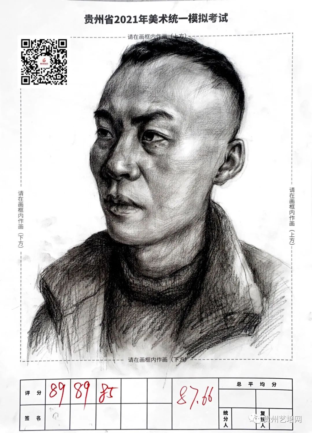 万人联考一模2024素描高分,一模静物素描高分卷