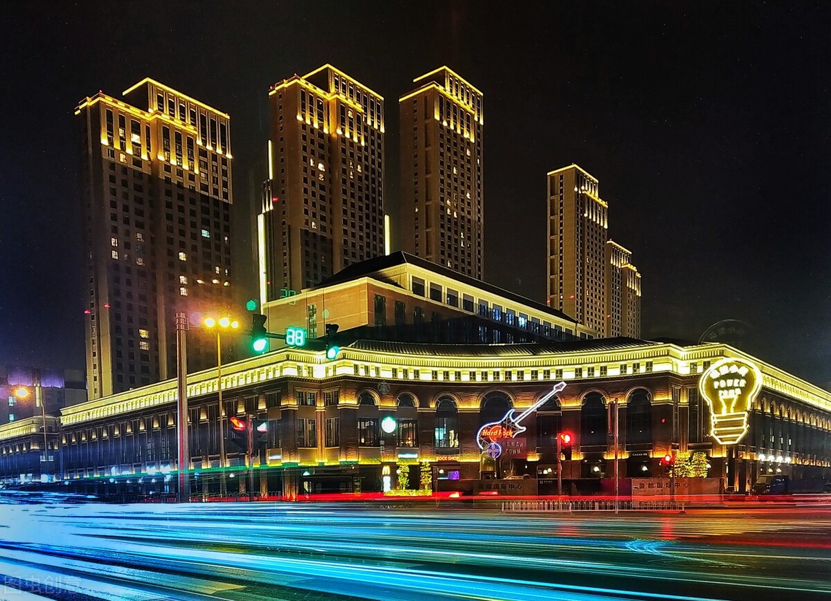 天津天塔风景,天津天塔灯光秀