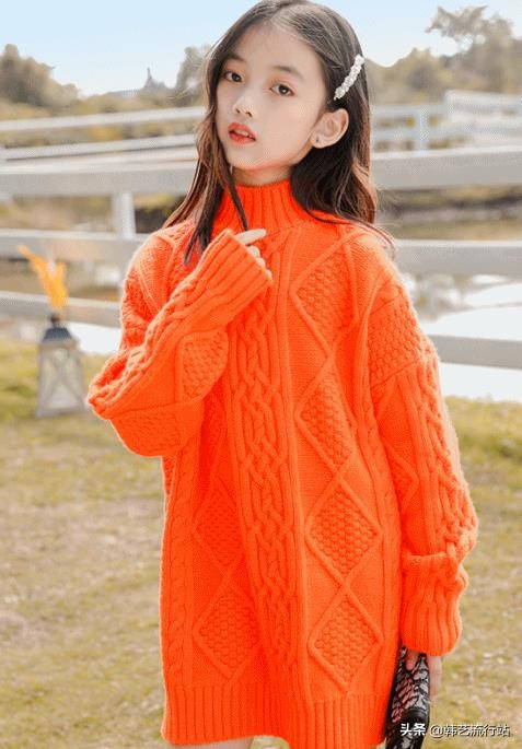 今年女童装最流行毛衣的款式,童装男童针织衫毛衣间色款