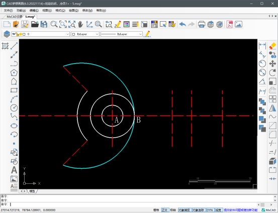 cad重复圆绘制机械图形,cad快速生成多个圆