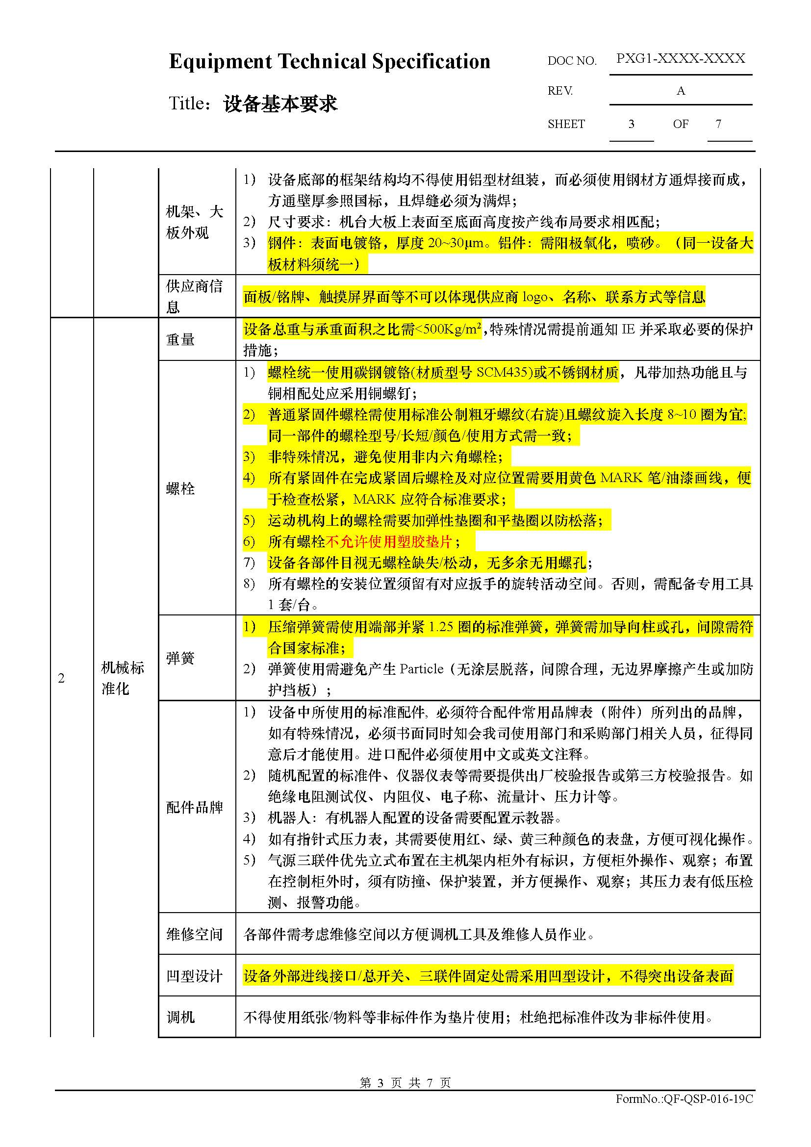 设备技术要求,设备基本知识