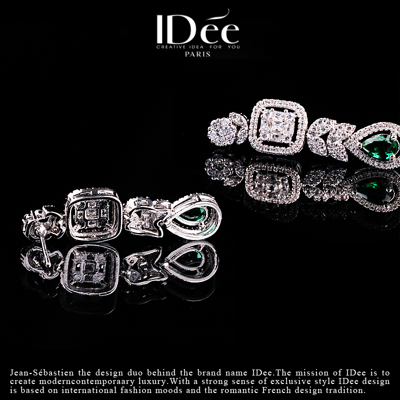 水晶耳饰高档闪钻流苏超长款,珍珠银饰耳饰时尚潮流