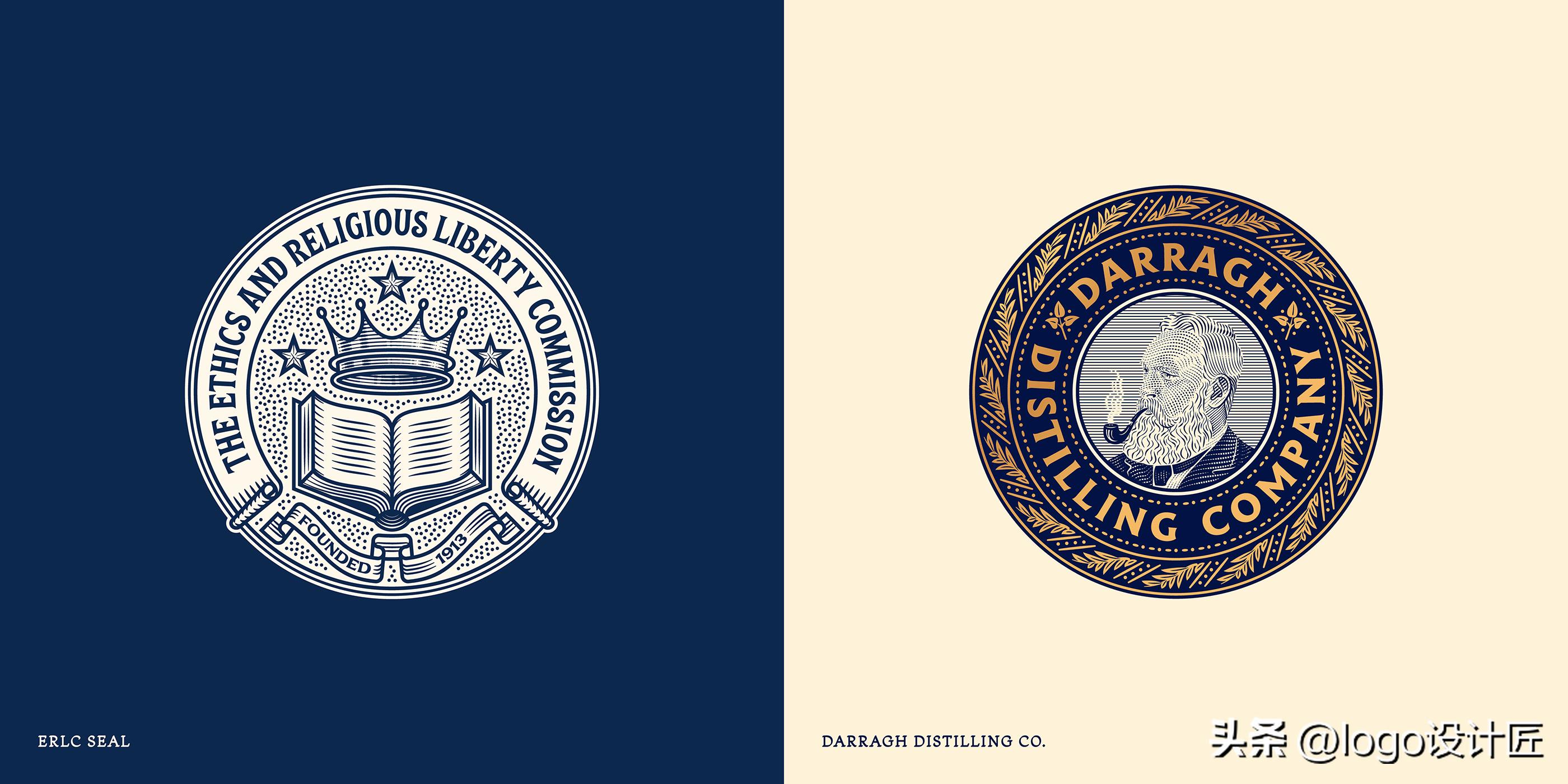 设计师设计作品logo,美式复古设计元素logo