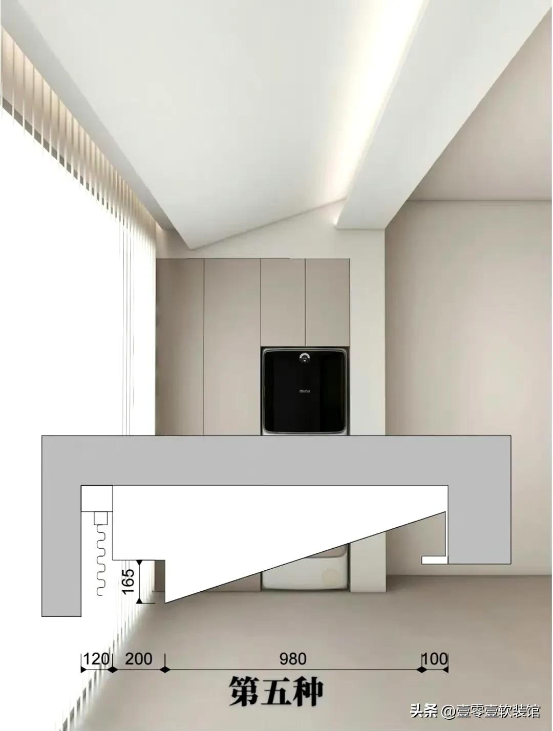 阳台电动晾衣架吊顶哪种实用,阳台双眼皮吊顶尺寸及做法