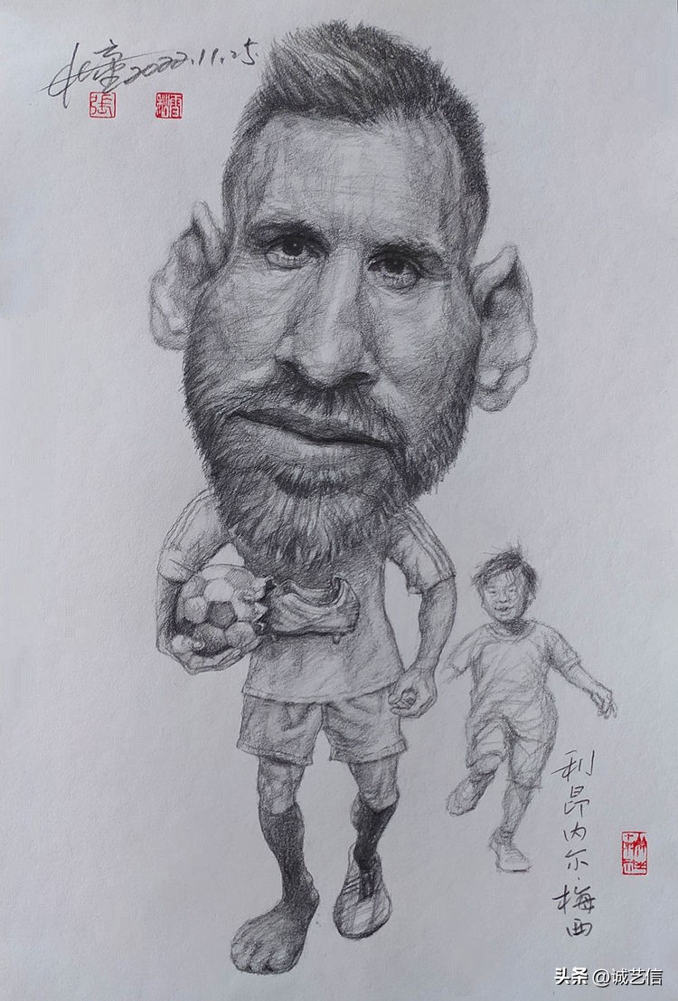 梅西拿着美洲杯来卡塔尔的漫画,梅西世界杯头像漫画