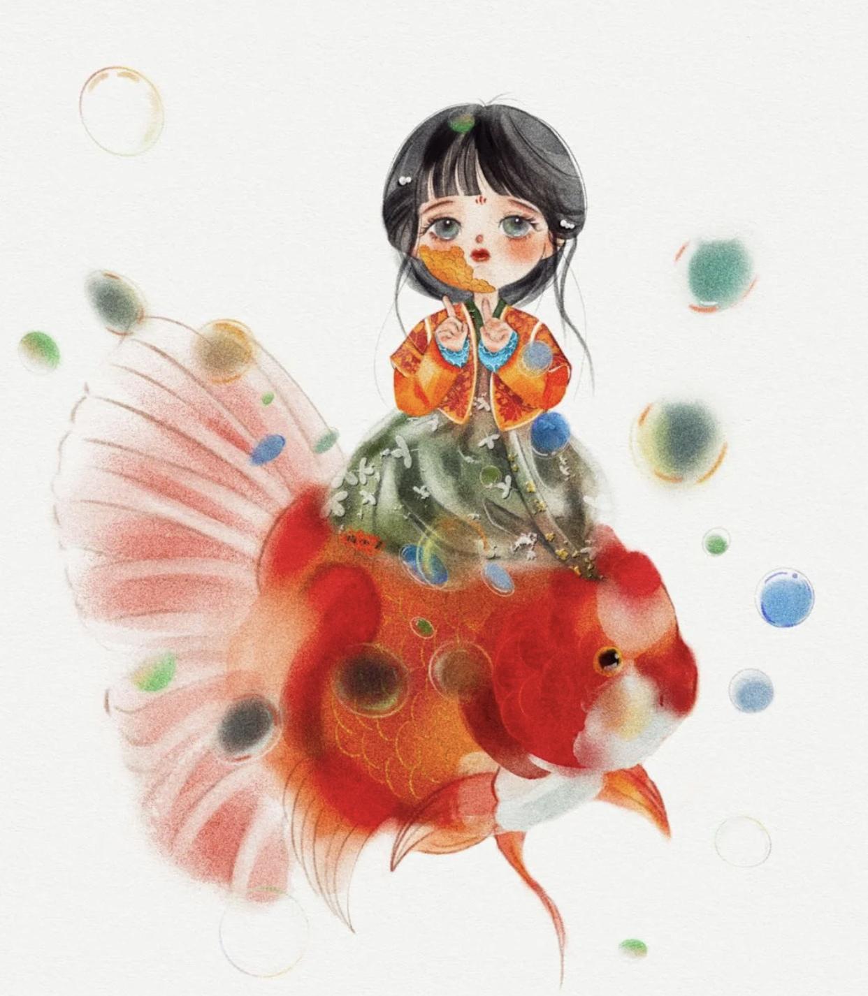 可爱的古风小人插画,古风插画风景手绘简单小图案黑白