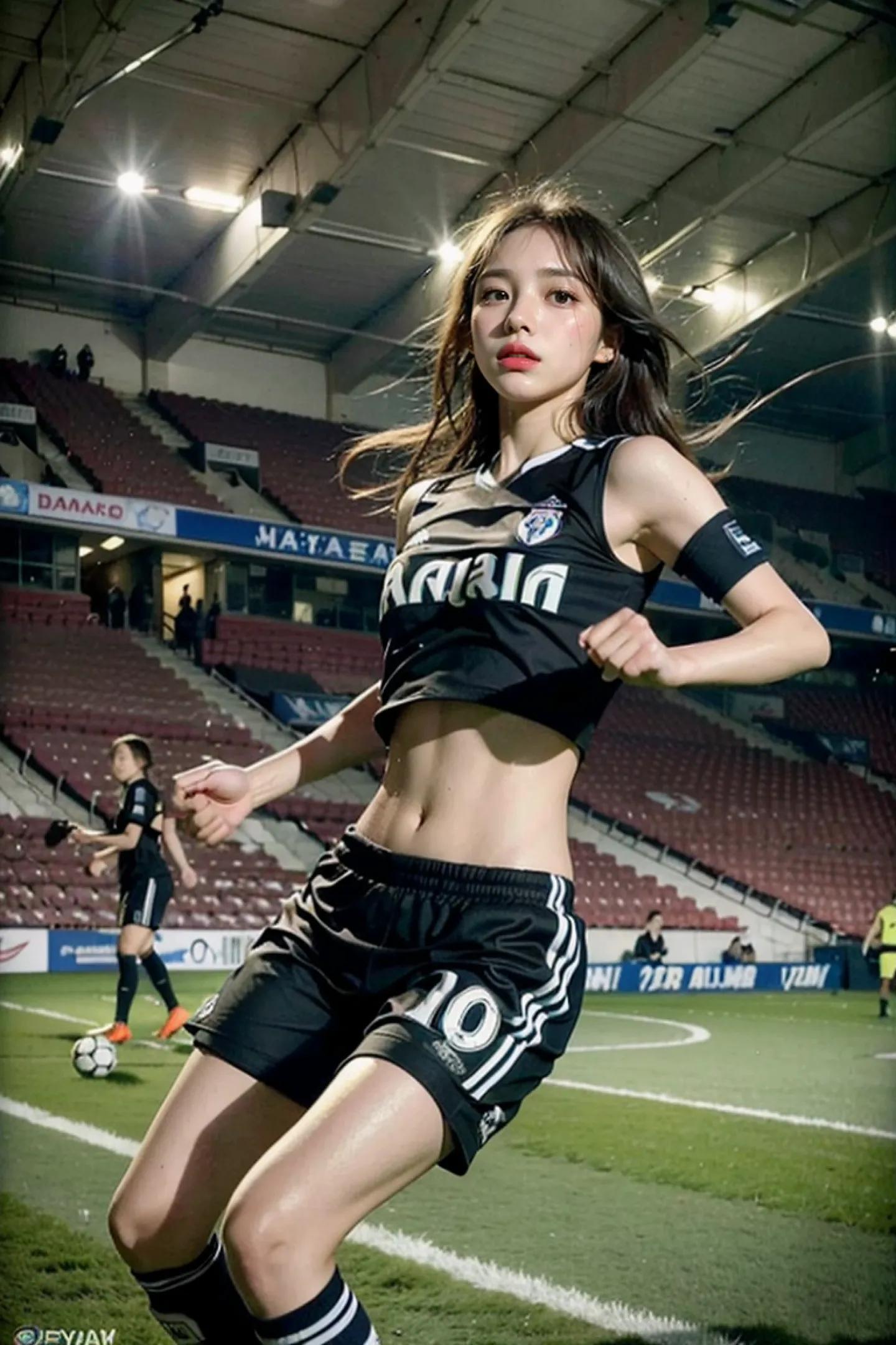 足球场上最美的女孩,足球场上挥洒汗水的少年