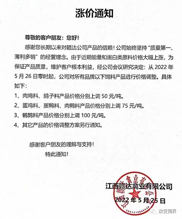 最高涨175元/吨！饲料涨价潮蔓延全国，新希望、大北农、海大、通威、特驱、安佑、金钱、漓源等纷纷宣布...