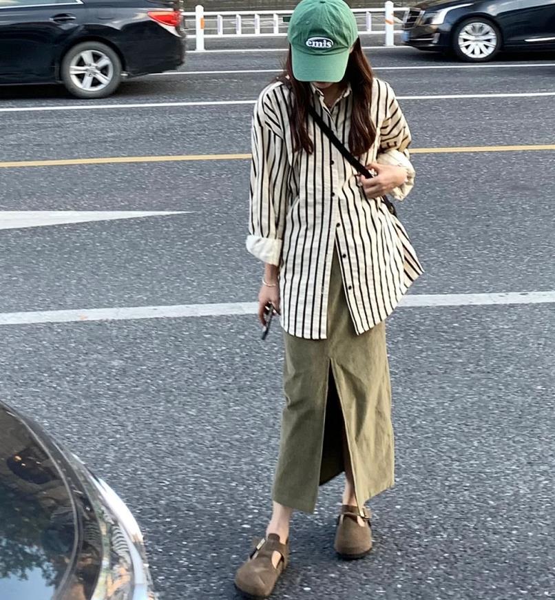 秋冬衬衫穿搭技巧,休闲修身衬衫春季搭配图