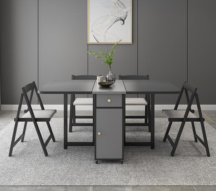 小户型折叠餐桌最新款实用,多功能6人餐桌折叠可伸缩圆桌