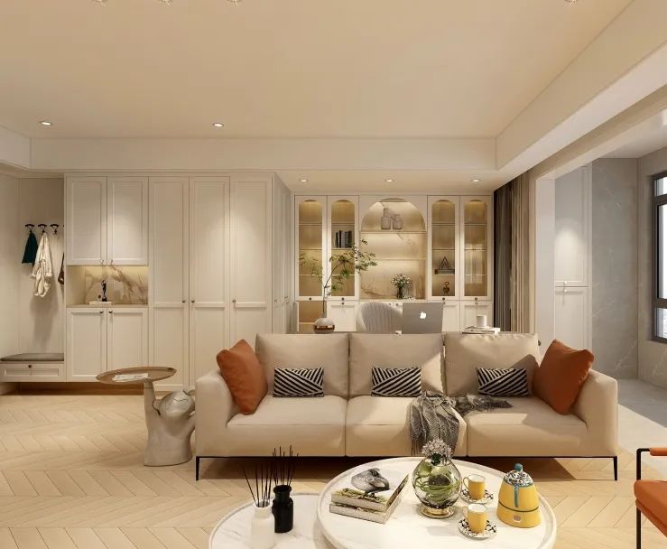 鱼骨木纹砖的奶油风,鱼骨原木奶油风