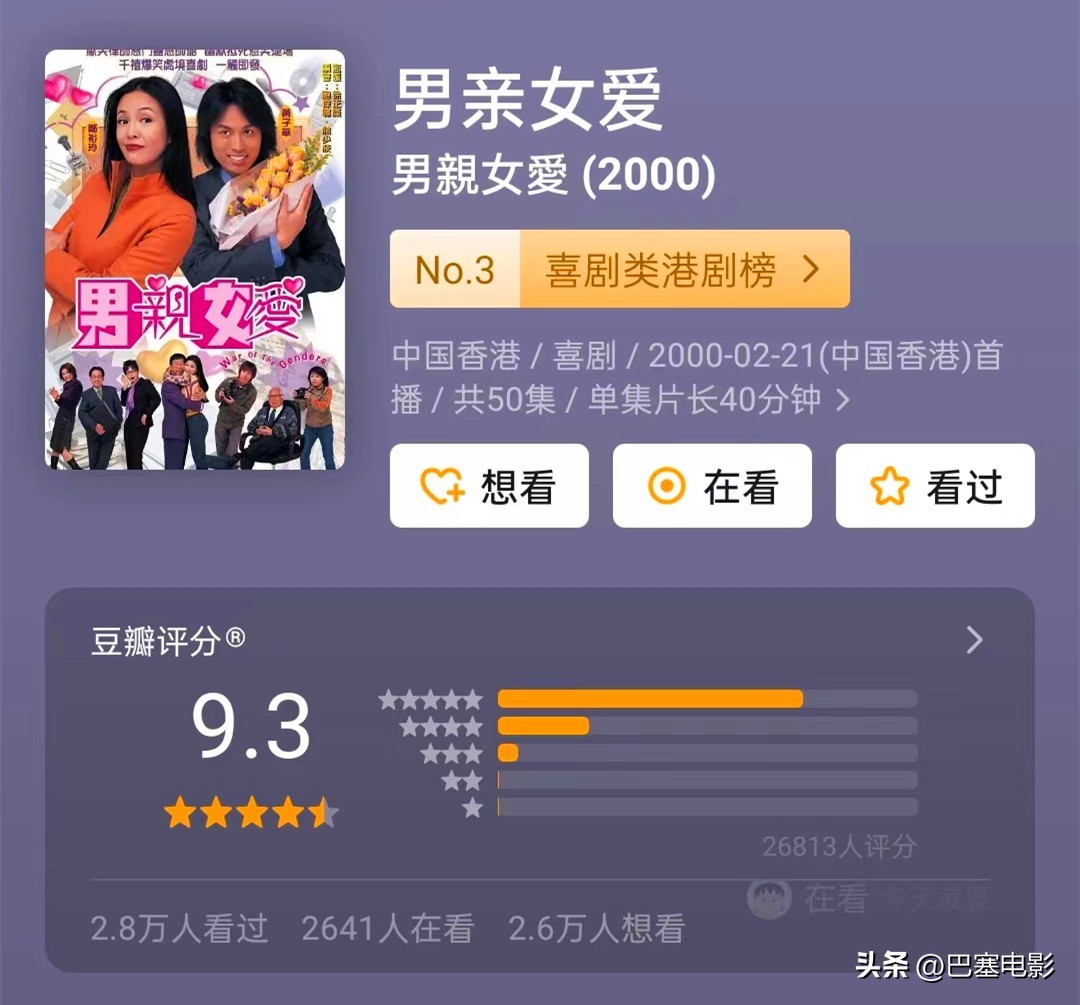 口碑最高十部港剧电视剧,2020十大评分最高港剧