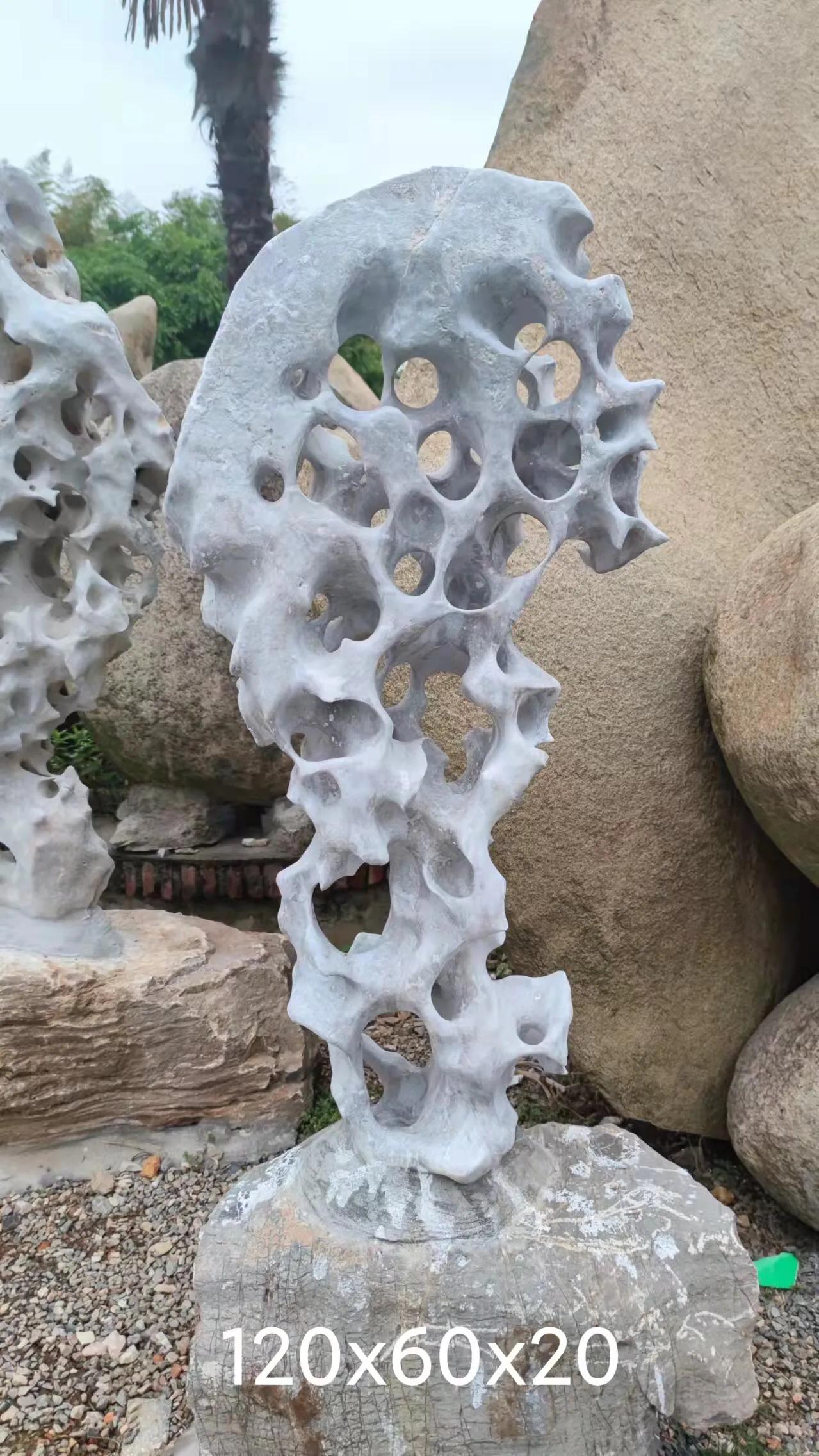 太湖石鱼池造景农村庭院 (太湖石庭院观景石园林造景石)