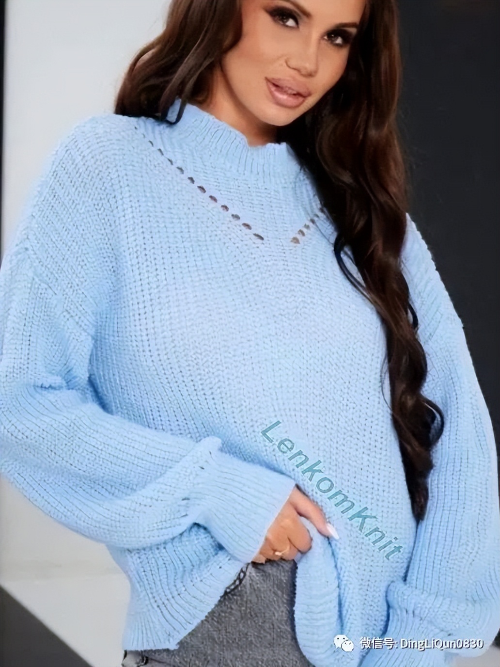 蓝色针织衫图解,有图解的套头针织衫