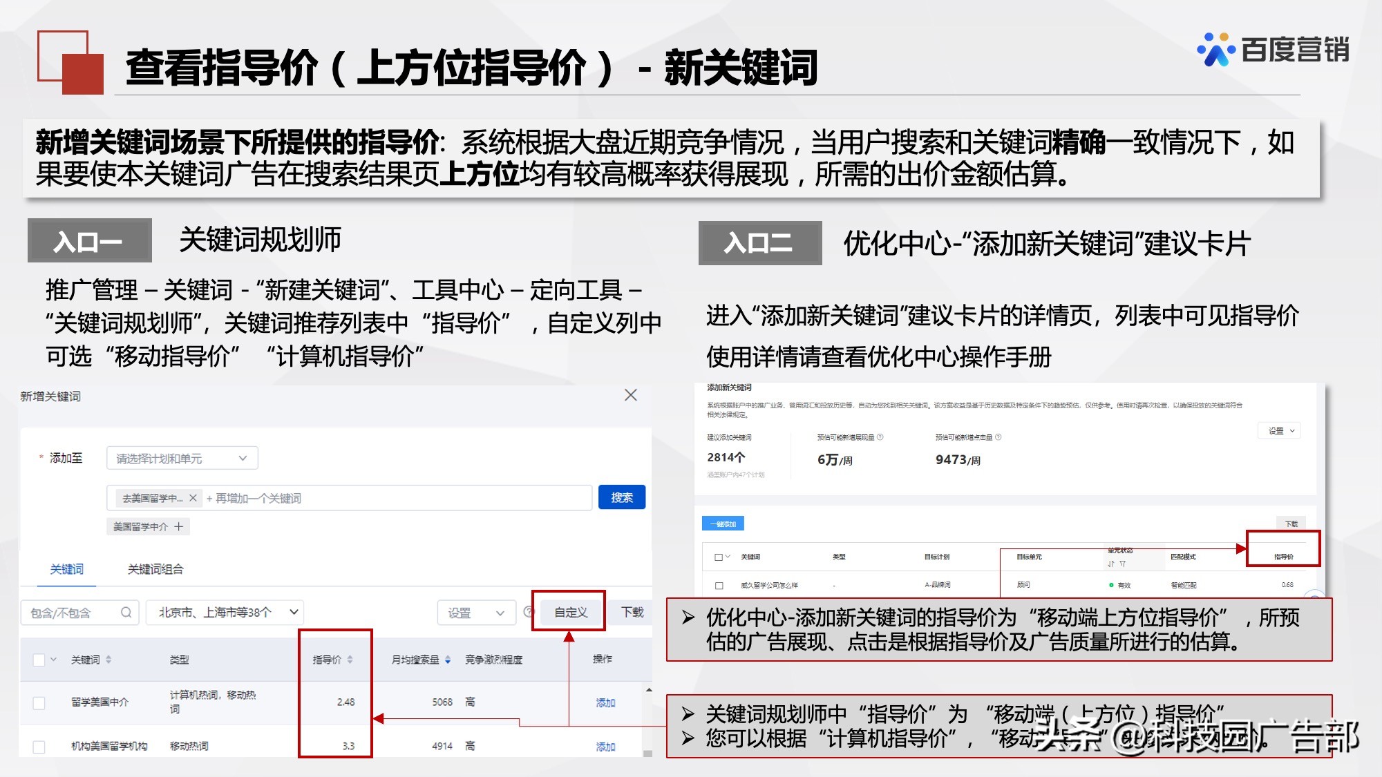 百度搜索推广机制原理及其应用