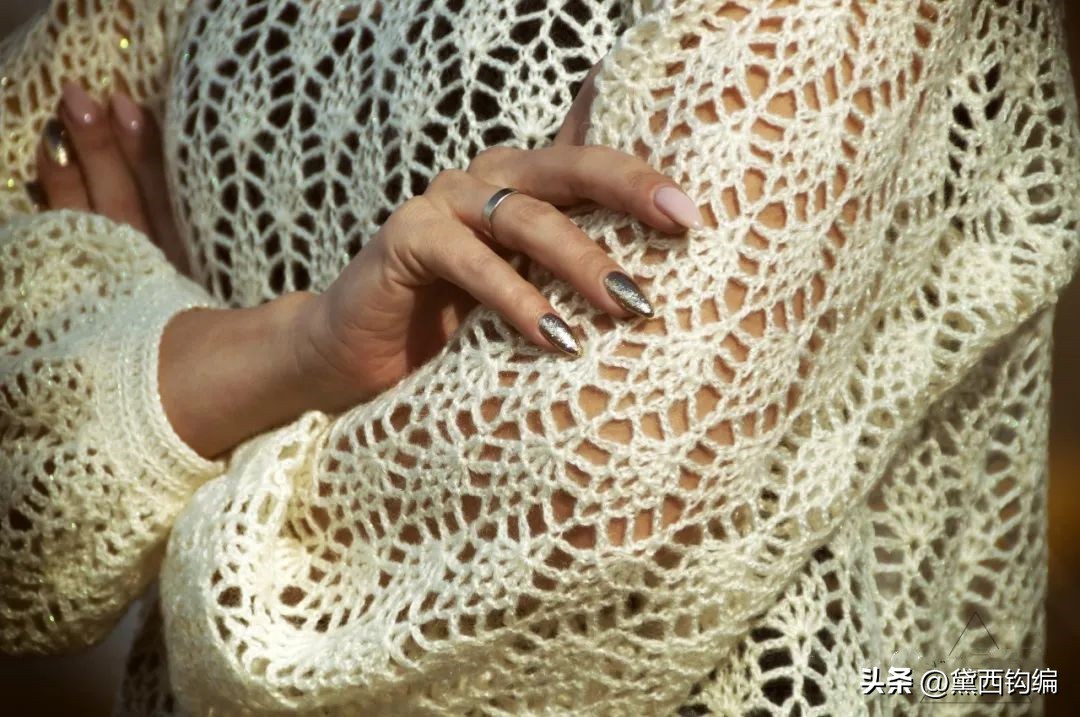 钩菠萝花套头衫详细完整的图解,手编菠萝钩针套头衫