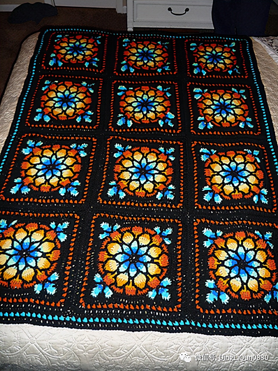 钩针编织教程简单好看毯子,一片式钩针沙发毯图解