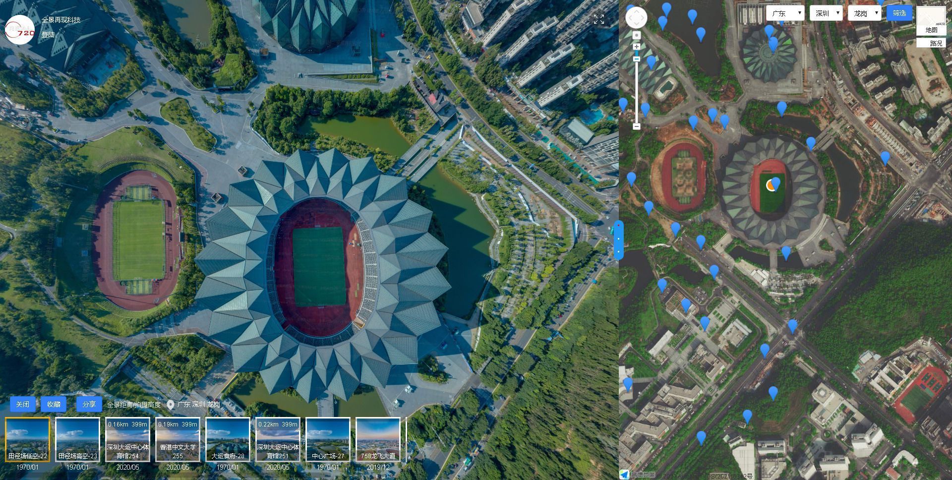 深圳大运中心体育场实景,深圳大运中心体育馆各区域的视角