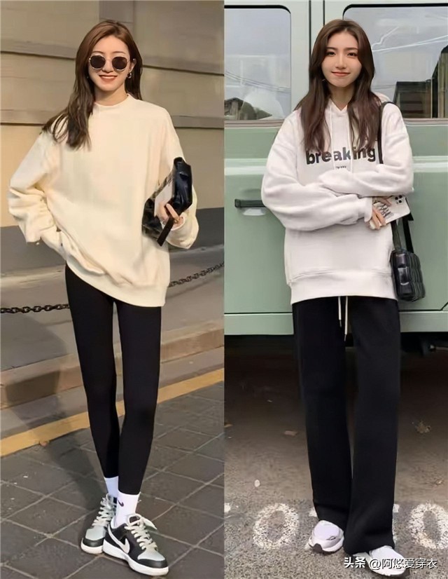 春天卫衣搭配什么裤子好看,春天穿蓝色卫衣和粉色卫衣哪个好