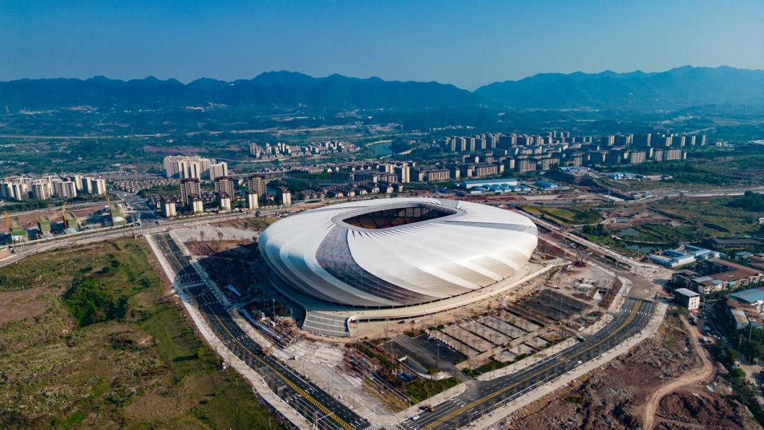 重庆龙兴足球场,重庆龙兴足球场内部航拍