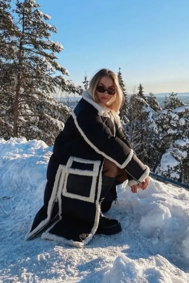 杨幂撞衫杨颖和热巴,杨幂绿配橙撞色大棉服