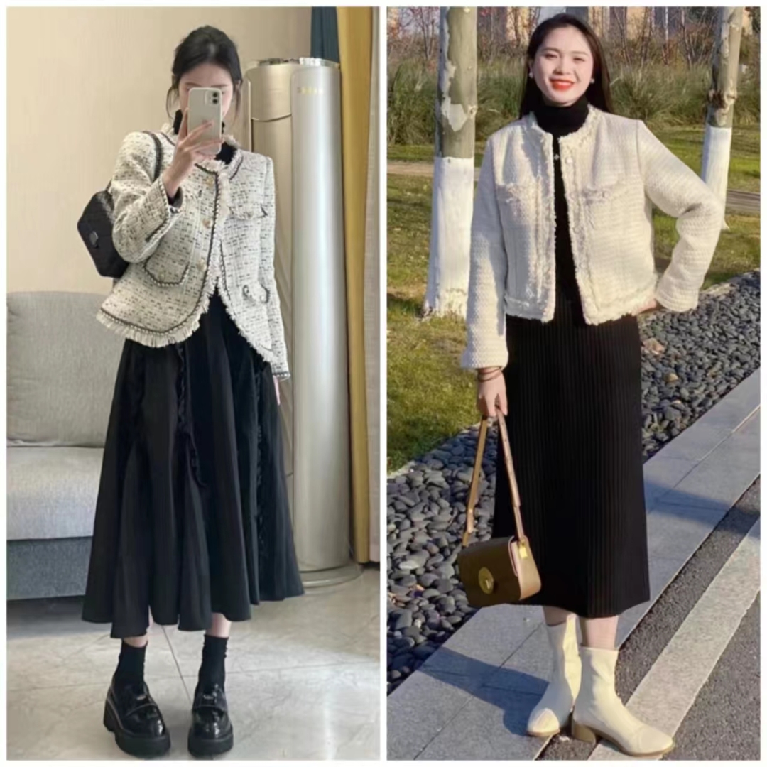 小香风半身裙怎么穿出高级感,小香风半身裙中长款搭配