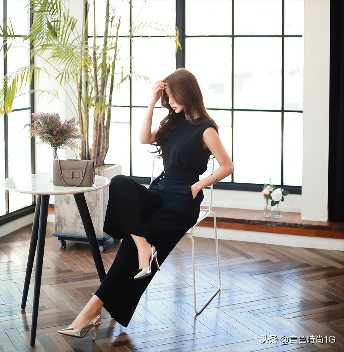 成熟稳重干练女装阔腿裤,阔腿裤职业干练套装