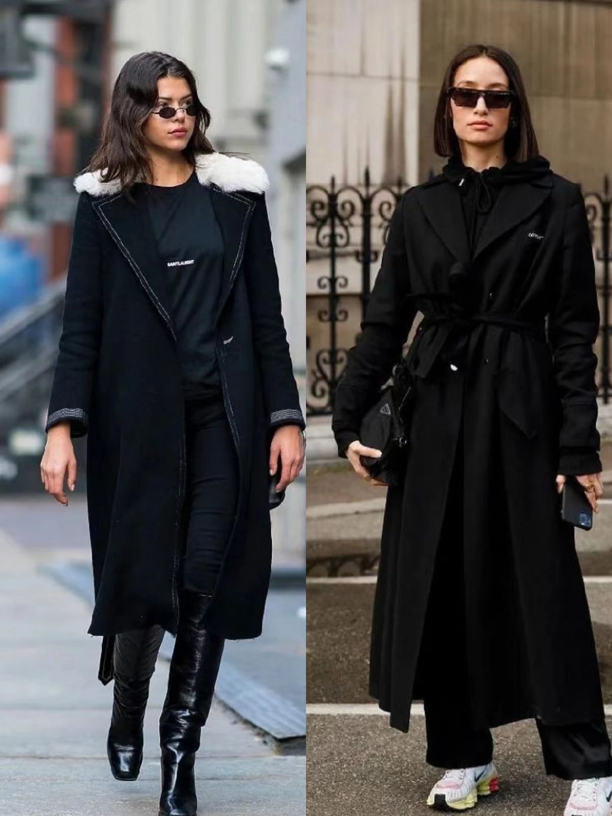 黑大衣如何穿搭温柔,过膝长款黑呢子大衣怎么搭配好看