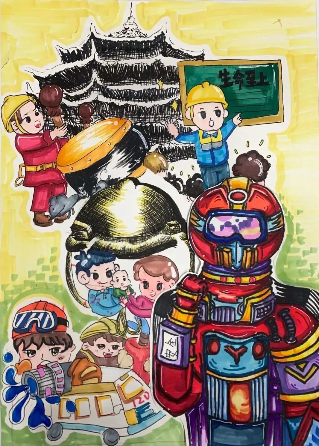 执笔迎亚运!上城学子这些作品很赞!