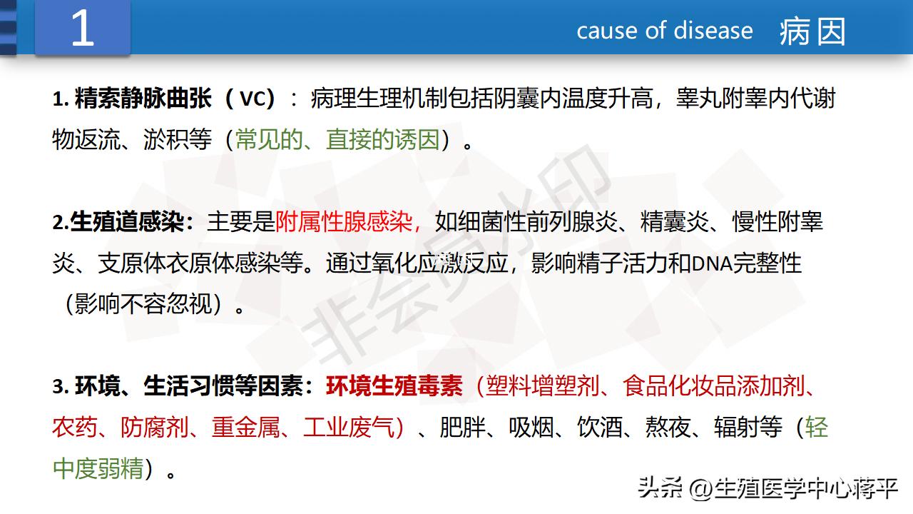 弱精症的详细病因筛查、生育力评估及最新治疗方案