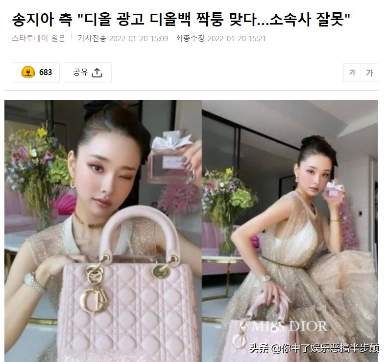 太疯狂！韩国假货王宋智雅连DIOR宣传广告中都使用DIOR假货