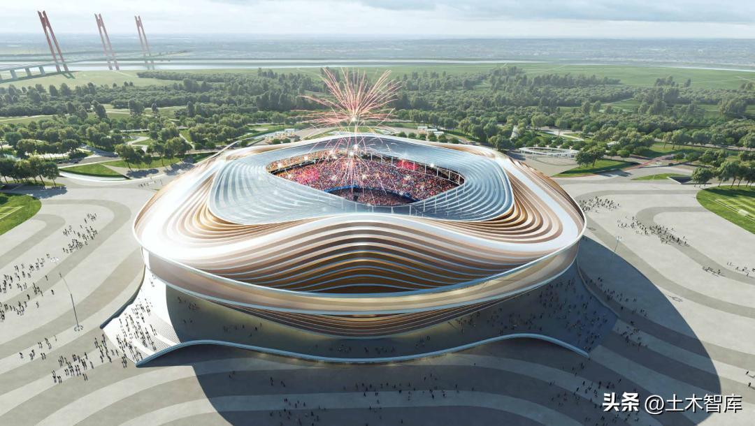 索体、索夹用钢量约2650吨，索结构用量最大足球场之一