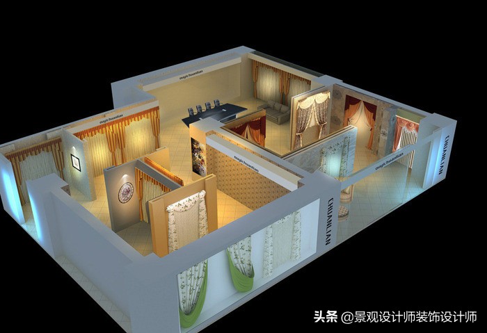 窗帘壁纸店装修,广州窗帘店设计案例图片