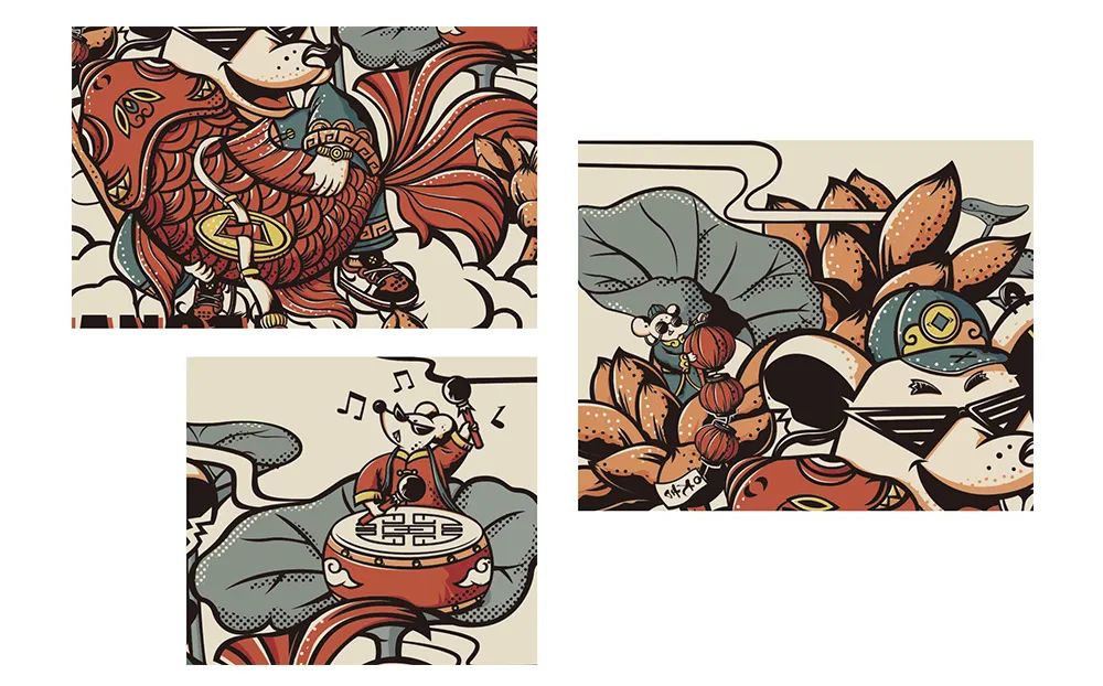 国潮风海报排版,国潮风插画作品介绍