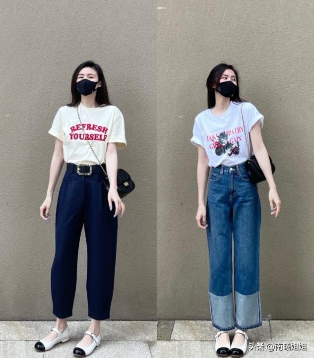 裙裤洋气减龄清凉短袖t恤百搭,2022潮款洋气t恤配背带裤