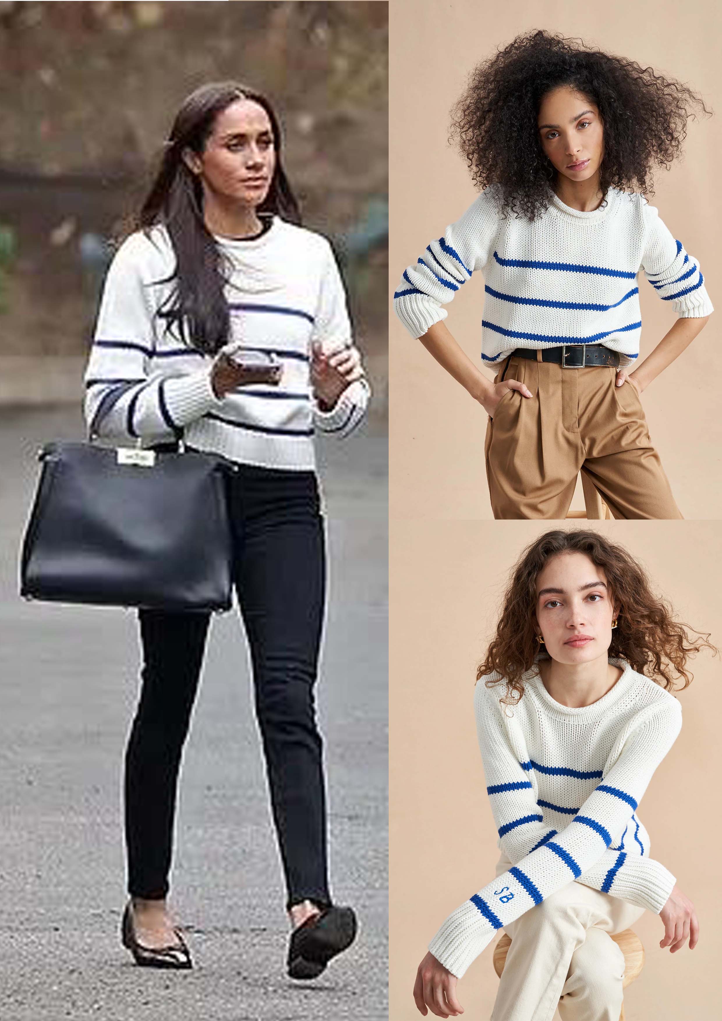条纹衫这样穿也太时髦了，不仅实用还百搭，连凯特和梅根都爱穿