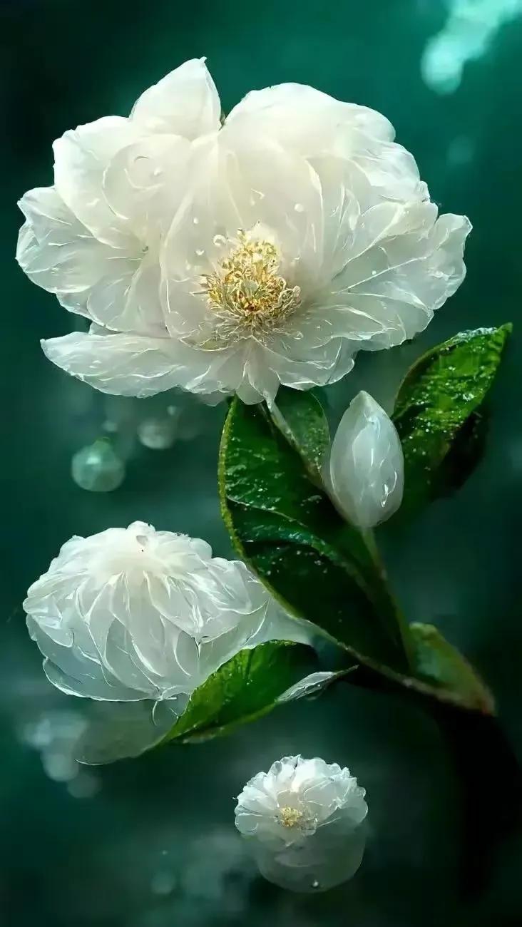 梦幻蓝色水晶花,梦幻玻璃水晶花