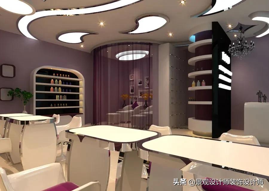 美甲店橱窗设计图片,80平米美甲店设计风格