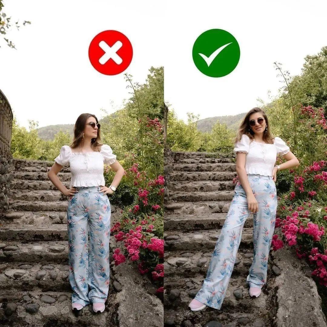 怎么拍照姿势好看显高显瘦,拍全身照显高显瘦的技巧