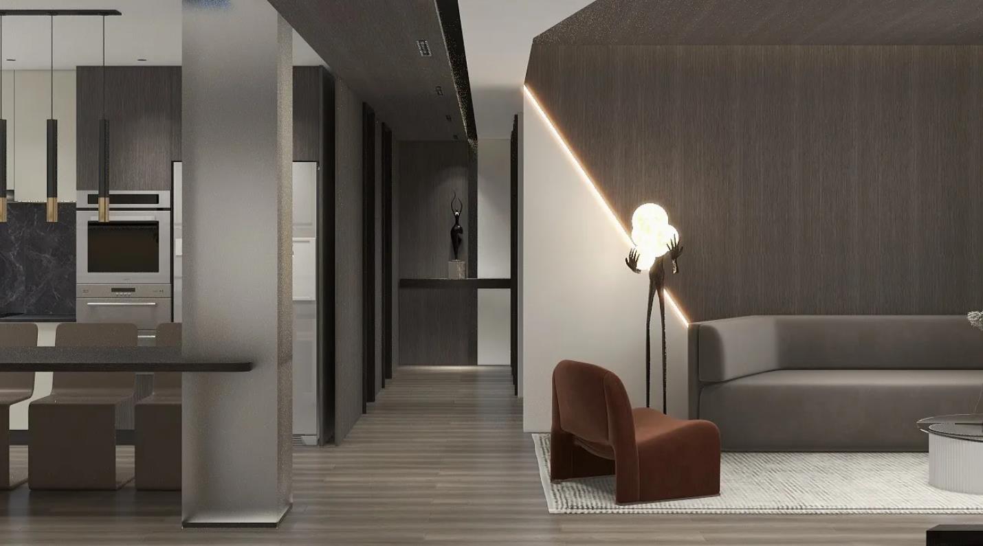 家装风格效果图大全轻奢110平,轻奢风格家装餐厅平面图