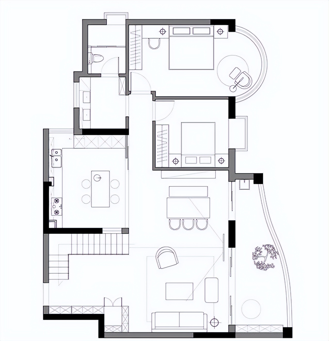顶层复式楼带露台怎么装修,顶层复式带大露台中式装修攻略