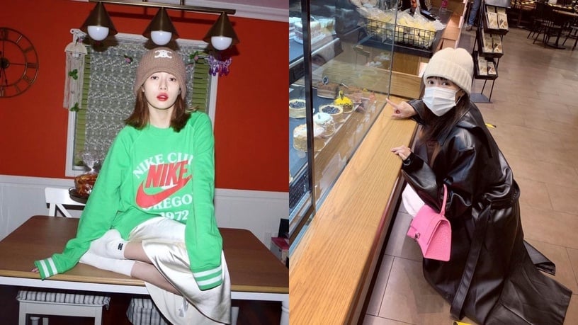 冬季短外套泫雅风,镂空针织帽泫雅风搭配