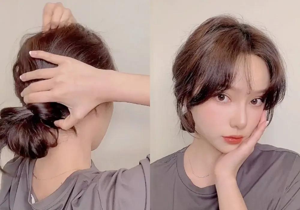 减龄绑头发简单又好看学院风,懒人显脸小绑发教程简单好看