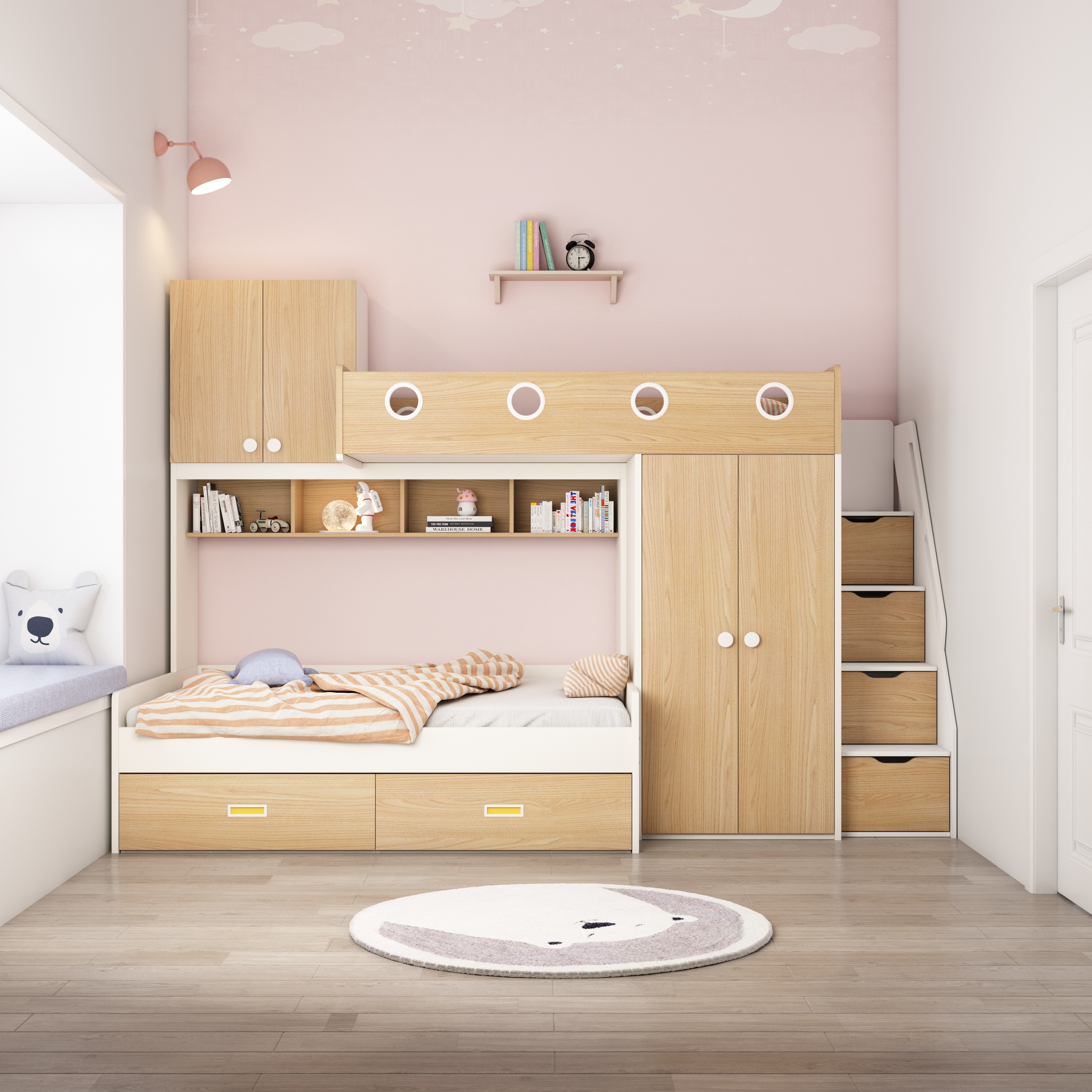 9平米的房间上下床设计带飘窗,9平方设计上下床多少钱