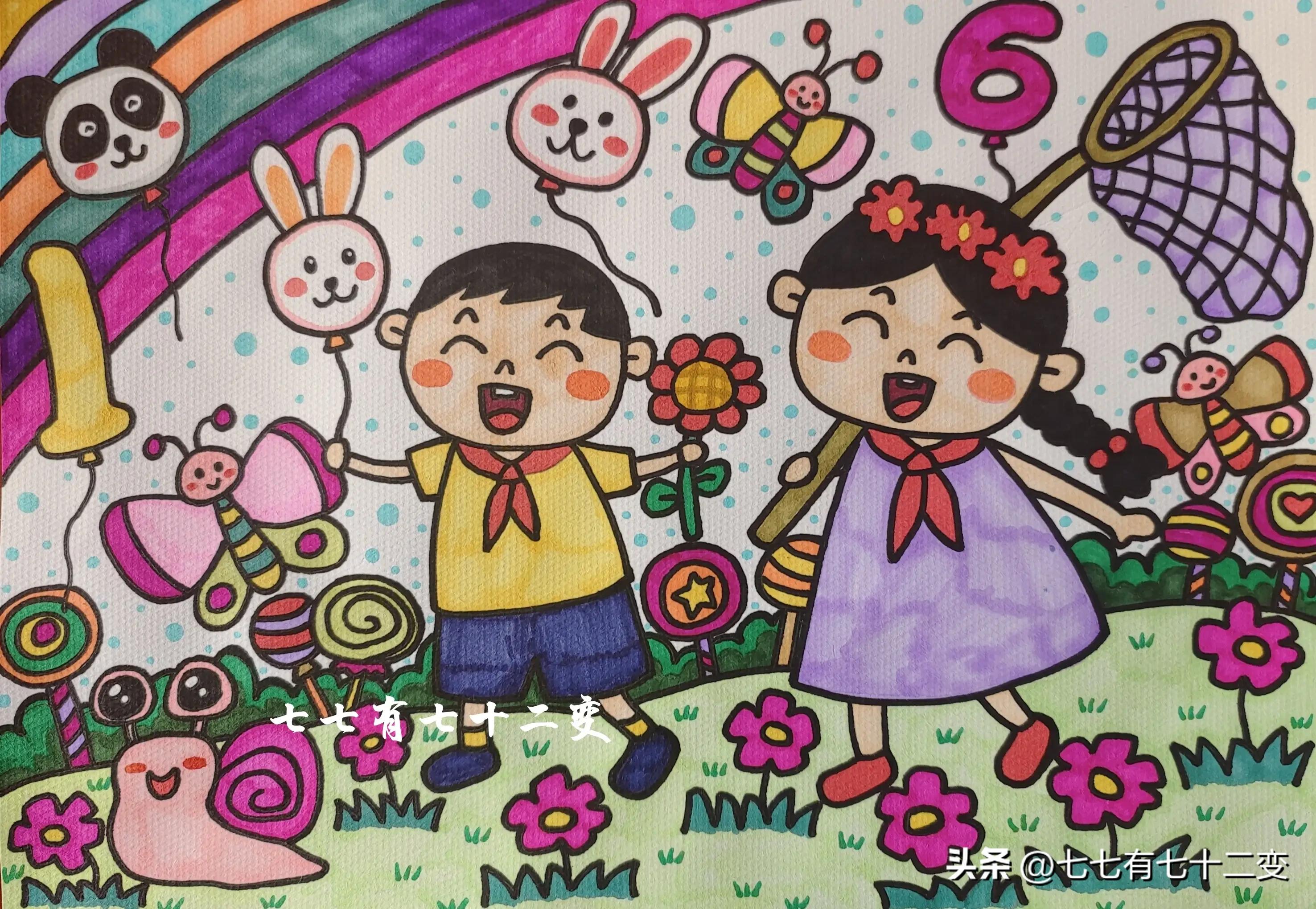 关于二年级六一儿童节简笔画,六一儿童节入场券设计简笔画