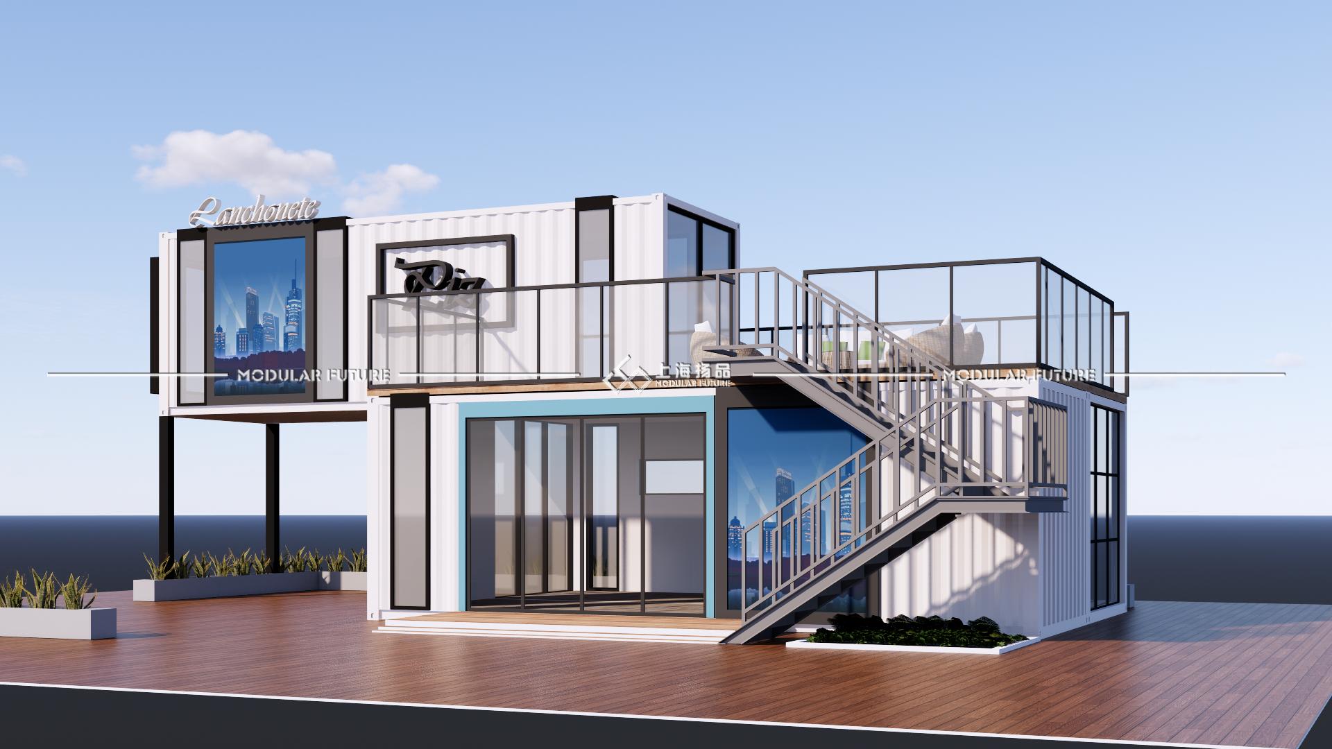 集装箱式办公室设计,阁楼式集装箱办公室